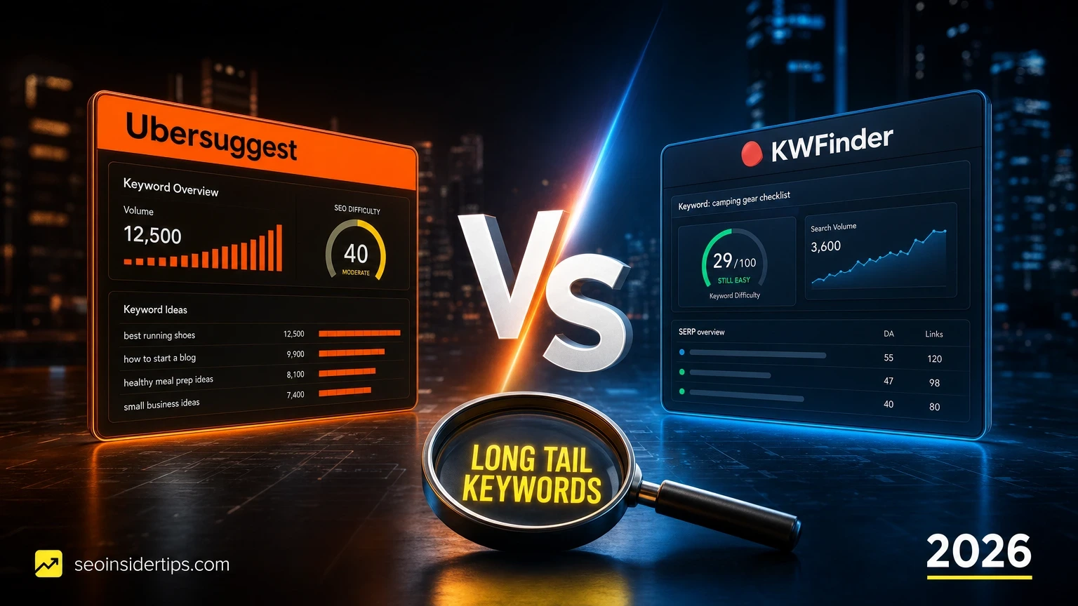 Ubersuggest vs KWFinder for Long Tail Keywords: Which Tool Wins in 2026?