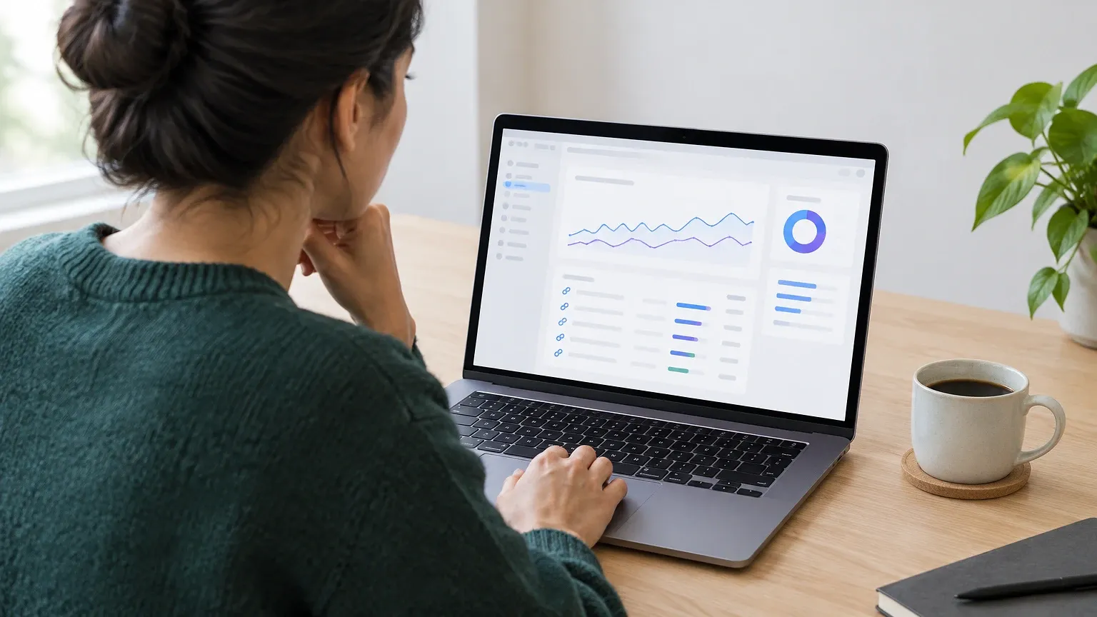 A person reviewing the Links report inside Google Search Console on their laptop